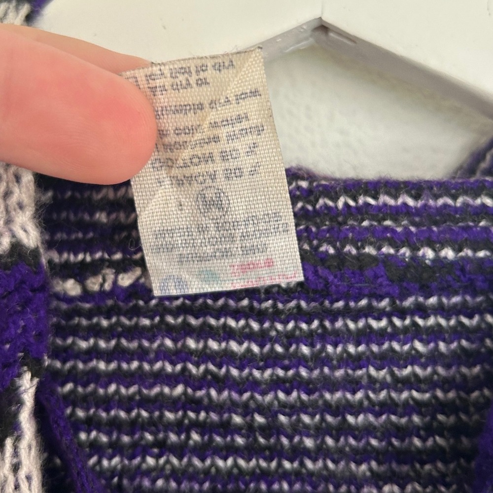 Purple Jack Skellington Disney Yarina Indigenous Hoodie Alpaca Medium M VTG - Picture 8 of 10
